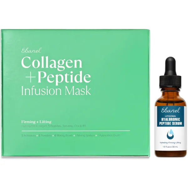Ebanel Bundle of Hyaluronic Peptide Serum and Collagen Peptide Infusion Mask 8-Pack