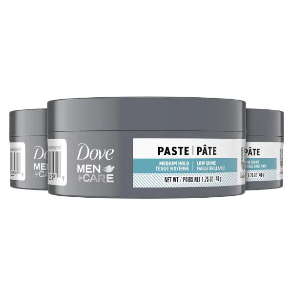 DOVE MEN + CARE Styling Aid, Sculpting Hair Paste for a Medium Hold, Hair Styling for a Textured Look With A Matte Finish - 1.75 oz (3 count)