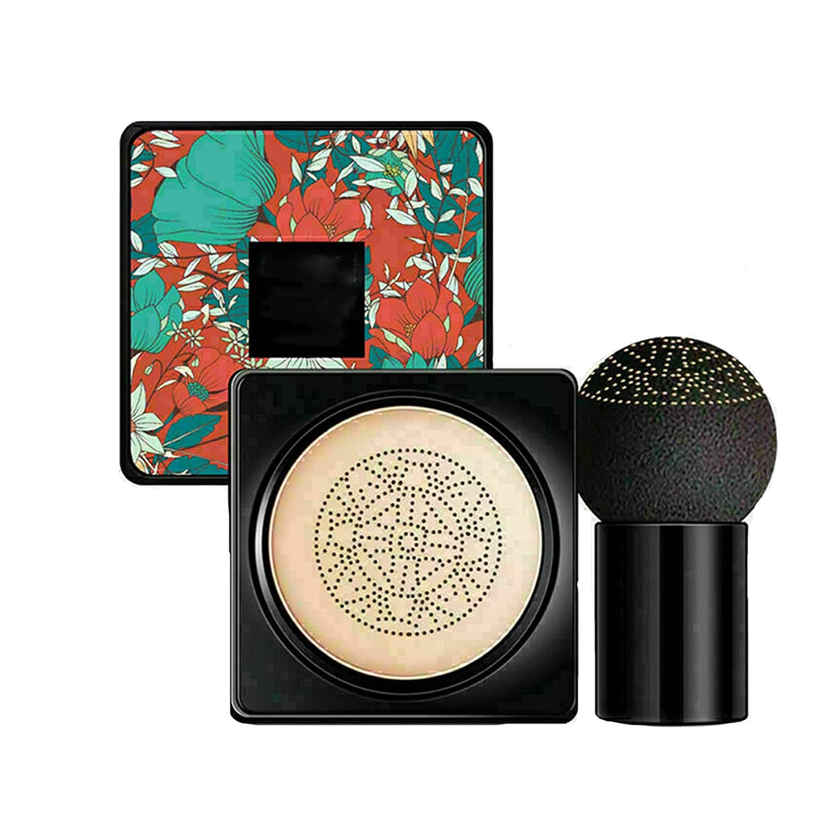 BOLHGF BB Cream Foundation Make up CC Cream, Liquid Foundation Mushroom Head Air Cushion BB Cream, Nude Makeup Moisturizing Concealer Lasting Brightening, with Makeup Sponge