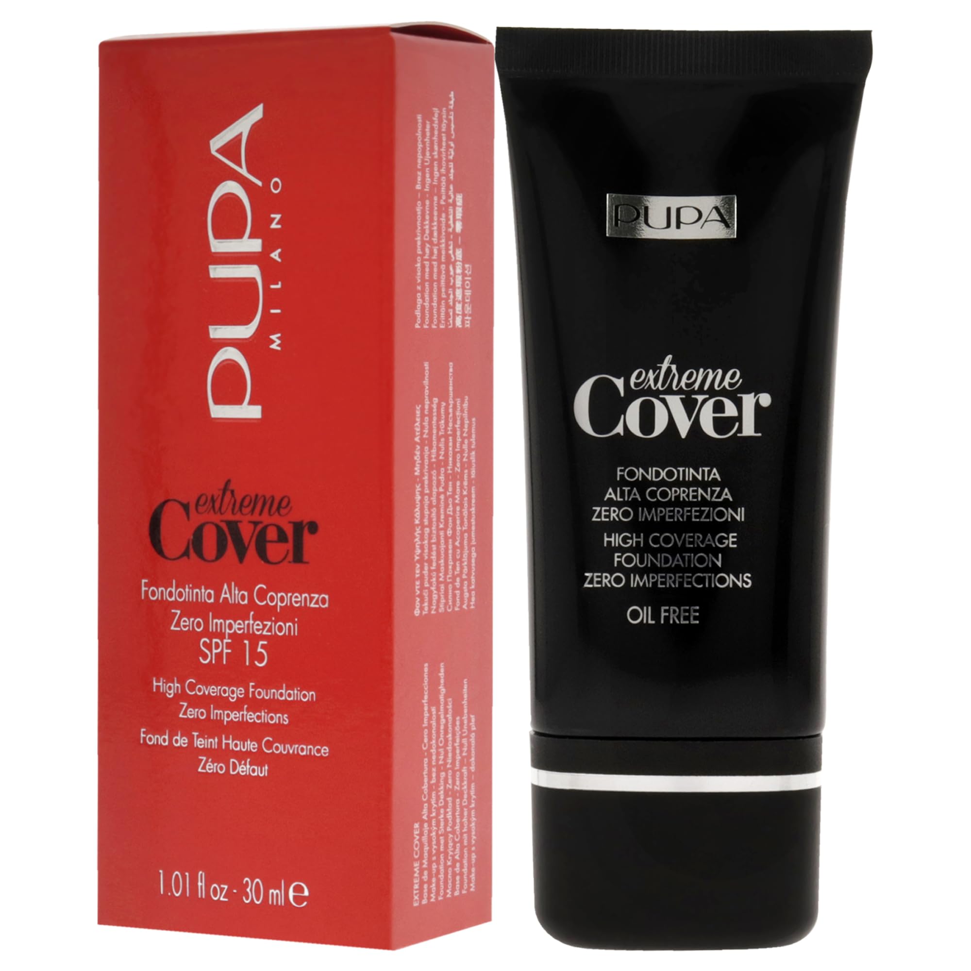 Pupa Milano Extreme Cover Foundation SPF 15-010 Alabaster For Women 1.01 oz Foundation