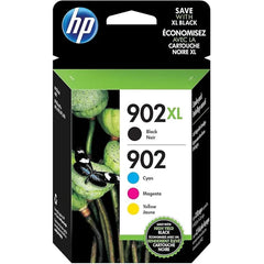 HP 902 XL / 902 High-Yield Ink Cartridges (4 Pack) (T0A39AN) - Black / Tri Color