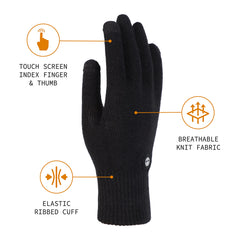 Timberland mens Magic Glove With Touchscreen Technology Cold Weather Gloves - Black