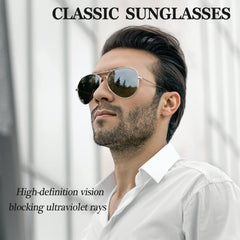 KANASTAL Polarized Sunglasses for Women and Men, Metal Frame Sun Glasses Retro Shades for Mens Driving Outdoor Military Style 100% UV400 Protection