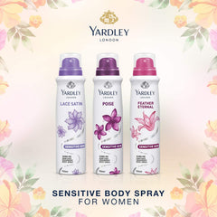 YARDLEY LONDON Yardley Feather Eternal Body Spray For - Perfumes For Women, Rose Leaves, Red Berries, Magnolia And Jasmine Fragrance, 150 ml