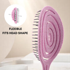 Eco-Friendly Detangling Hair Brush for Women, Children, Men - Gentle on Hair and Scalp - Ideal for Straight, Curly & Wet Hair (Pink)