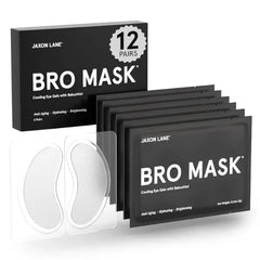 JAXON LANE BRO MASK Under Eye Gel Pads: Cooling Eye Patches for Dark Circles and Puffiness | Anti Aging Hydrogel Eye Patch Set + Bakuchiol, Green Tea, Hyaluronic Acid, Caffeine, Niacinamide/Vit B3 (2 X 6 Pairs)