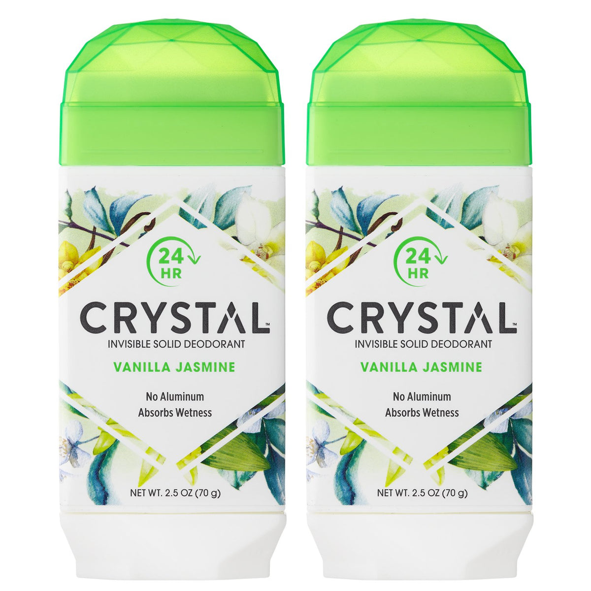 Crystal Essence Deodorant, Vanilla Jasmine, Aluminum Free, No Toxic Aluminums, Paraben Free, Hypo Allergenic, Artificial Fragrance Free, Vegan & Cruelty Free, 2.5 oz (Pack of 2)