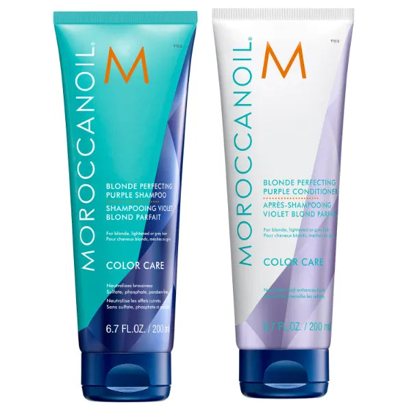 Moroccanoil Blonde Perfecting Purple Shampoo And Conditioner Bundle - 6.7 Fl Oz (Pack of 1)