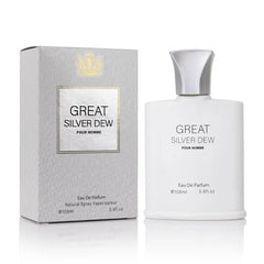 URBAN COLLECTION Great Silver Dew Cologne for Men, Aromatic Fresh Citrus Fragrance, Crisp Bergamot Blackcurrant Green Tea, Sandalwood Musk Ozonic, Long Lasting Masculine Luxury Scent 3.4 oz / 100ml