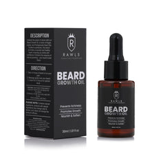 RAWLS Beard Oil for Men | Natural Beard Growth Oil with Argan Oil & Rosemary Oil, Strengthens Beards and Mustaches for Men - 30ml