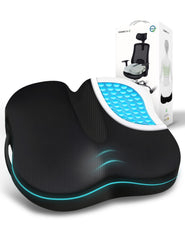 Travel Ease Memory Foam Coccyx Orthopedic Gel Seat Cushion, Seat Cushion for Lower Back Pain and Sciatica Tailbone Pain Relief – Fit for Office Chair, Car Seat, Wheelchair (Black)