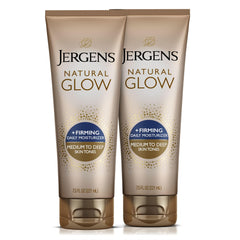 Jergens Natural Glow +FIRMING Self Tanner Body Lotion, Medium to Tan Skin Tone, Sunless Tanning Moisturizer, featuring Collagen and Elastin, Helps to Visibly Reduce Cellulite, 7.5 Fl Oz (Pack of 2)