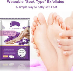 ALIVER Foot Peel Mask 3 Pack, Foot Masks Exfoliating, Lavender Exfoliator for Callus, Dead Skin, Repair Rough Heels for Women Men