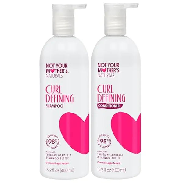 Not Your Mother's Naturals Curl Defining Shampoo and Conditioner 2 Pack 98% Naturally Derived Ingredients All Hair Types Gardenia Mango Butter