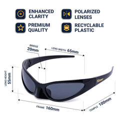 Flaneur Stylish Polarized Sunglasses for Women & Men Square-Frame - UV Protection, Lightweight, Scratch-Resistant, Trendy Eyewear & Accessories for Ladies UV400