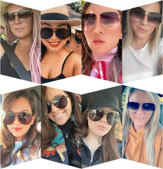 VIVIENFANG Premium Rimless Oversized Aviator Sunglasses for Women VF2203 - Black/Brown