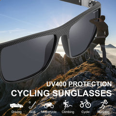 PUKCLAR Sunglasses for Men Polarized Lightweight TR90 Frame UV400 Spring Hinges Sunglasses