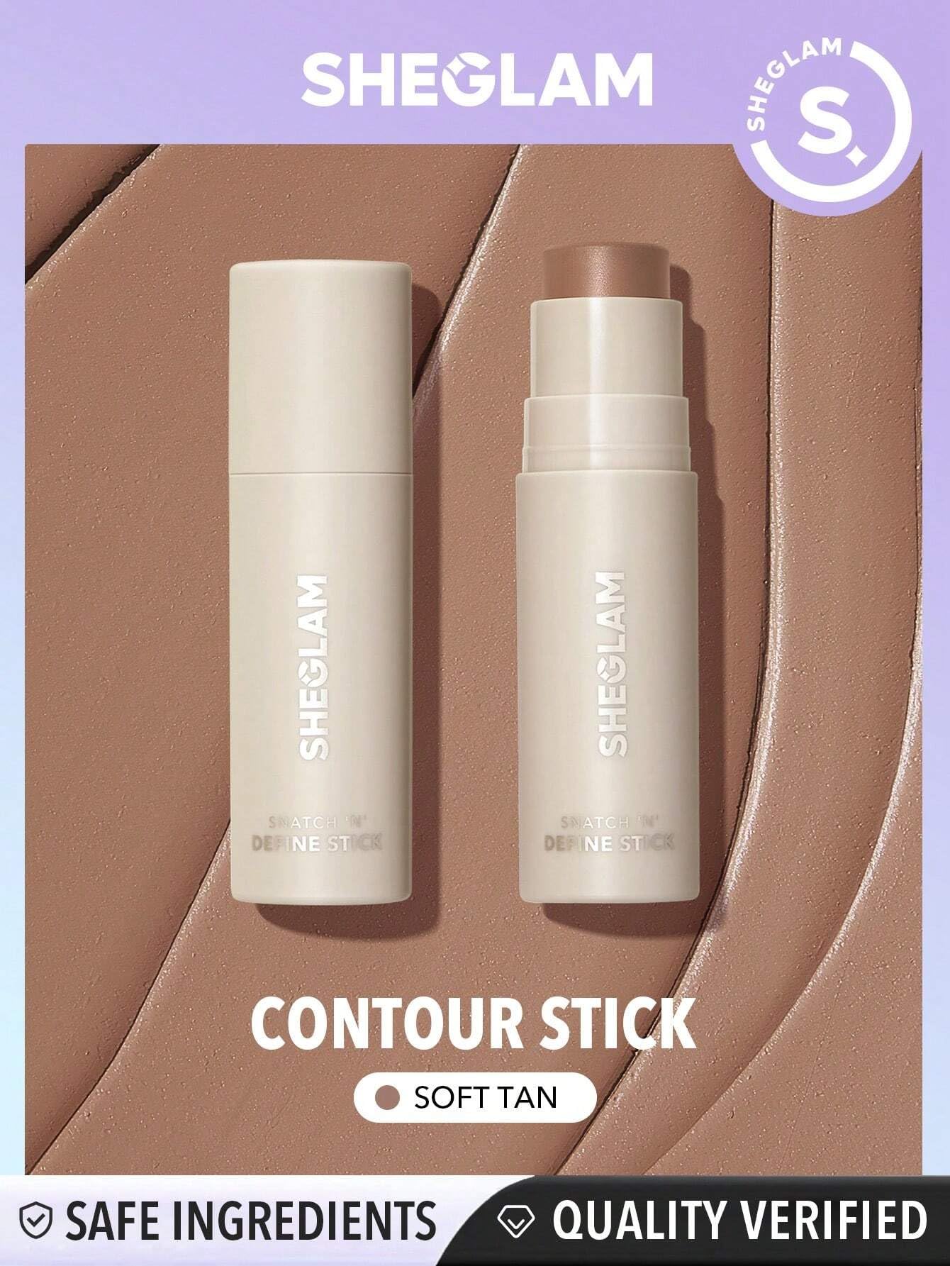 SHEGLAM Snatch 'n' Define Stick - Cream Contour Stick Long Lasting Highly Pigmented Sweat Proof Bronzer Sculpting Lightweight Smooth Natural Contour Face Makeup (Soft Tan)