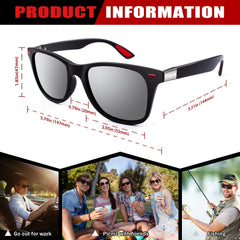 GQUEEN Classic Horn Rimmed Semi Rimless Polarized Sunglasses for Men Women GQO6