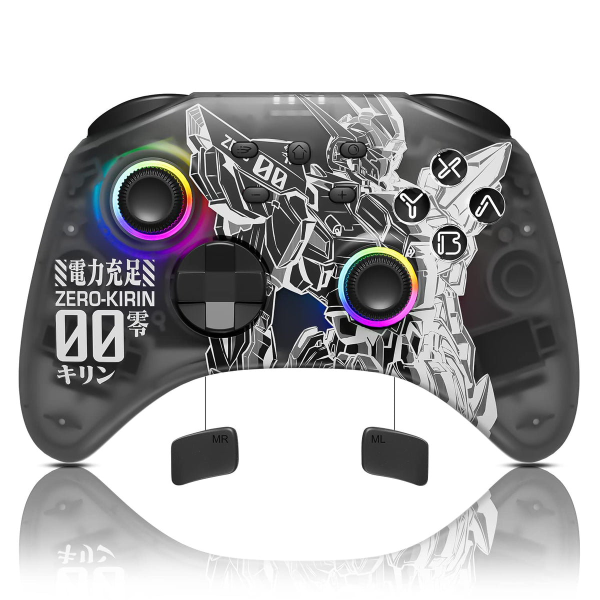 Mytrix Wireless Pro Controllers with Hall Effect Joysticks (No Drift),for Switch PC iOS Android Steam Deck, Bluetooth Controller with Programmable, Wake-Up, Headphone Jack, RGB LED Light