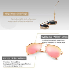SUNGAIT Vintage Round Sunglasses for Women Men and Lightweight Oversized Aviator Sunglasses