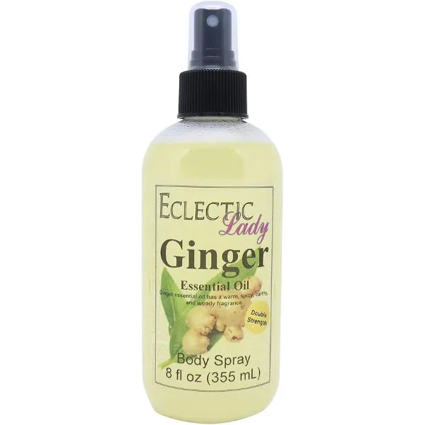 Eclectic Lady Ginger Body Spray, Double Strength, 8 ounces, Body Mist for Women with Clean, Light & Gentle Fragrance, Cologne with Soft, Subtle Aroma For Daily Use