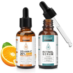 ELBBUB Day-Night Anti Aging Vitamin C Serum Retinol Serum For Face with Retinol & Amino Acids - Boost Skin Collagen,Hydrate & Plump Skin Facial Serum