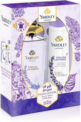 YARDLEY English Lavender Perfumed Gift Set, Floral Aromatic Freshness, Relaxing And Calming Scent, Eau De Toilette 125 ml + Body Spray 150 ml