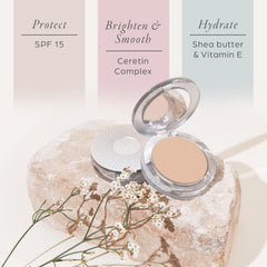 PÜR 4-in-1 Pressed Mineral Makeup SPF 15 Powder Foundation with Concealer & Finishing Powder- Medium to Full Coverage Foundation- Mineral-Based Powder- Cruelty-Free & Vegan Friendly- Light