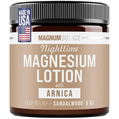 Magnum Solace Nighttime Magnesium Lotion with Arnica Soothing Relief & Relaxation, Highly Concentrated Magnesium for Muscles & Joints Apply to Legs or Feet Before Bed Skin Friendly