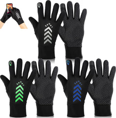 Azonee Winter Gloves Touch Screen, 3 Pairs Comfortable Waterproof Thermal Gloves Warm Driving Windproof Gloves Reflective Gloves for Running Cycling Driving Hiking