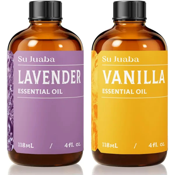 SU JUABA Lavender Essential Oil and Vanilla Essential Oil - 4 Fl Oz