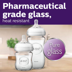 Philips Avent Natural Glass Baby Bottle 4 Ounce (1 Count) transparent 075020068576