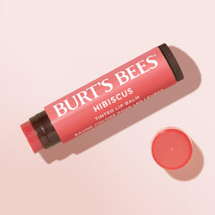 Burt's Bees Lip Balm, Tinted Moisturizing Lip Care for Women, for Dry Lips, 100% Natural, with Shea Butter, Hibiscus (2 Pack)