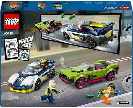 LEGO City Police Car and Muscle Car Chase, Racing Vehicle Toys for 6 Plus Year Old Boys & Girls, Fun Gift for Kids Who Love Pretend Play, Includes Officer and Crook Minifigures 60415