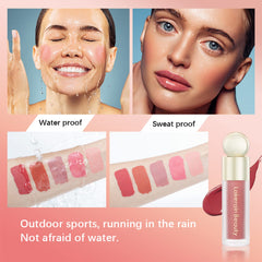 Erinde Liquid Blush Waterproof, milk jelly blush, Contouring cream blush,cream blush Long-Lasting, blush on With brush head,Soft Velvet Silk Texture,Improves Complexion,High-Pigment Colour 01#