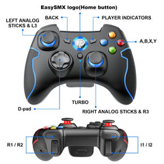 Azonee Wireless Game Controller, 2.4G Wireless Gamepad Joystick PC, Dual Vibration, Support PC (Windows XP/7/8/8.1/10) and PS3, Android, Vista, TV Box/Android Phones, Tablets