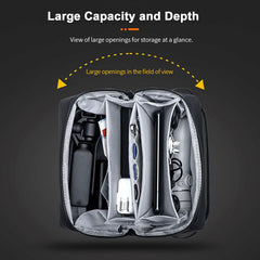 NALACAL All-in-One Electronic Accessories Travel Case, Large Capacity Cable Organizer Pouch for Cords, Chargers, Earphones, and Gadgets, Durable Waterproof Storage Bag with Multi Pockets and Handle