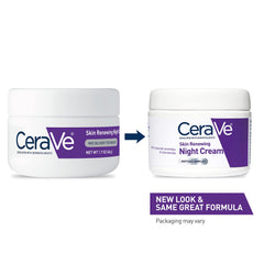 CeraVe Skin Renewing Night Cream | Niacinamide, Peptide Complex, and Hyaluronic Acid Moisturizer for Face | 1.7 Ounce