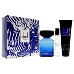 Alfred Dunhill Driven Blue 3.4oz EDT Spray, 3oz Shower Gel, 0.15ml Travel Spray Men 3 Pc Gift Set