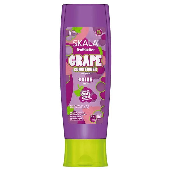 SKALA Fruitastic Grape Conditioner  Shine & Strength for Weak, Dull Hair With Grape Seed Oil, D Panthenol & Vitamin A Silicone Free, Paraben Free Vegan Formula 10.99 fl oz