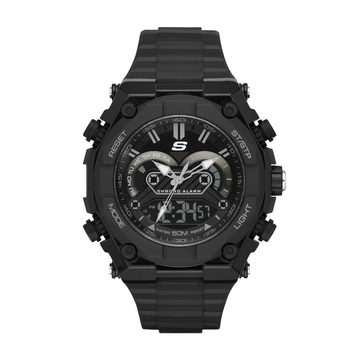 Skechers Men's Quartz Lightweight Analog Digital Watch - El Segundo Black