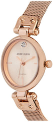 Anne Klein Women's Genuine Diamond Dial Mesh Bracelet Watch, Quartz Movement