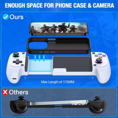 HYRAINBOW Mobile Gaming Controller for Iphone/Android with Case Support, Phone Game Controller Support Phone Case, RGB Light Hall Joystick, Turbo, Mobile Gaming Gamepad