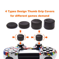 eWINNER 8pcs Anti-Slip Silicone Grip Thumb Compatible with Steam Deck Playstation 5 PS5/PS4 Xbox 360/Xbox One/Switch Pro Controller Joystick Grips Caps Cover Analog Stick(Black)