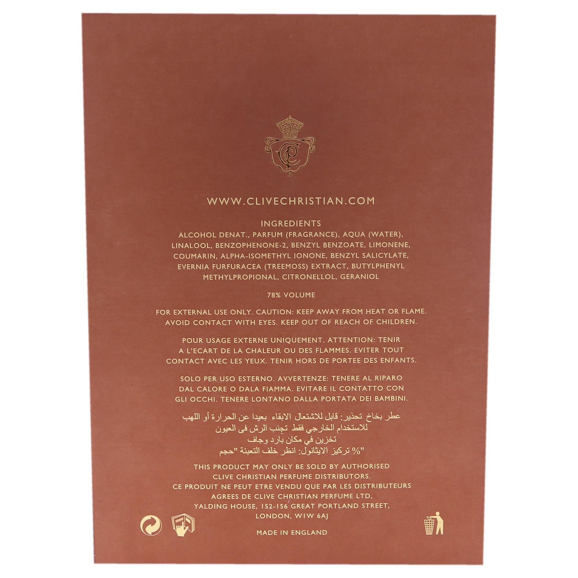 C Woody Leather by Clive Christian for Men - Eau de Parfum, 50ml