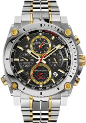 Bulova Men's Precisionist Stainless Steel Watch - Two Tone Gold/Black and Red Accents