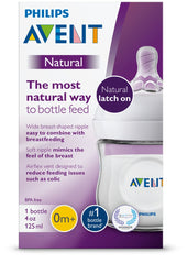 Philips AVENT Natural Baby Bottle, Clear, 4 Oz