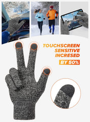 Parlberd Winter Gloves For Men Women, Cold Weather Warm Touchscreen Glove Unisex, Anti-Slip Silicone Gel, Thermal Soft Running Driving Cycling Motorcycle Touchscreen Gloves Unisex Gift for Women Men