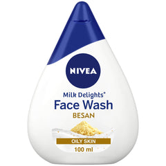 NIVEA Women Face Wash for Oily Skin, Milk Delights Besan, 100 ml